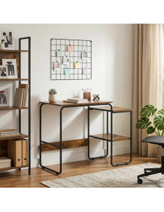 Scrivania con Spazio di Archiviazione Rovere Fumo