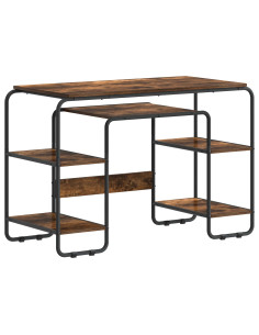 Scrivania con Spazio di Archiviazione Rovere Fumo 2
