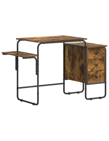 Scrivania con Spazio di Archiviazione Rovere Fumo