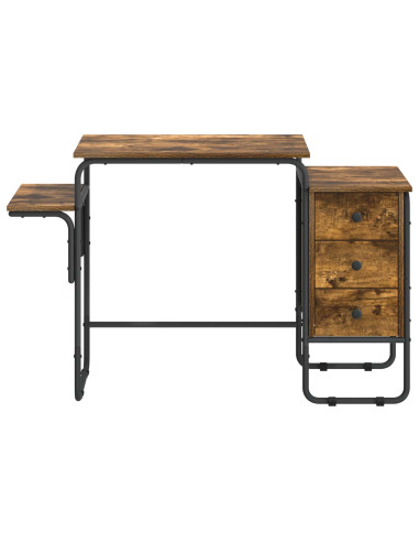 Scrivania con Spazio di Archiviazione Rovere Fumo