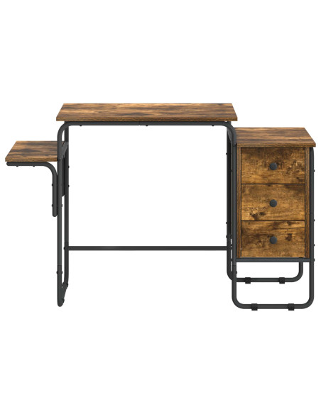 Scrivania con Spazio di Archiviazione Rovere Fumo