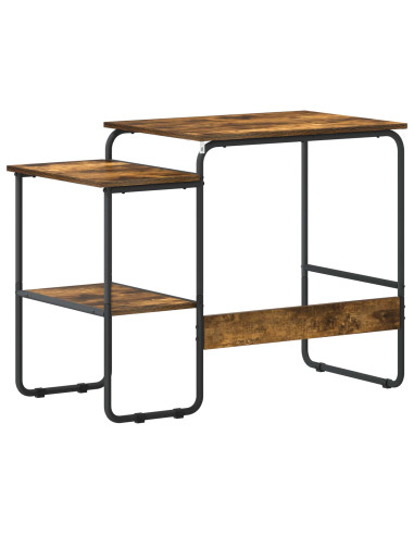 Scrivania con Spazio di Archiviazione Rovere Fumo