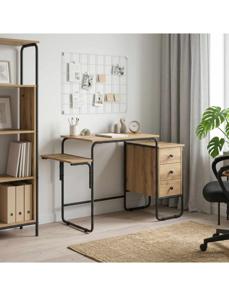 Scrivania con Spazio di Archiviazione Rovere Artigianale