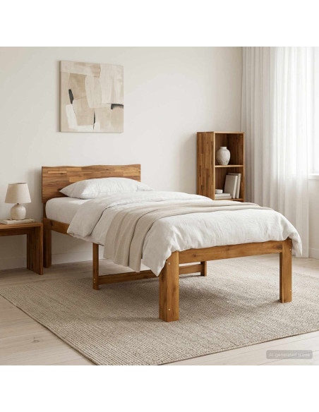 Letto Singolo con Testiera ROSTOCK Naturale 90 x 200 cm