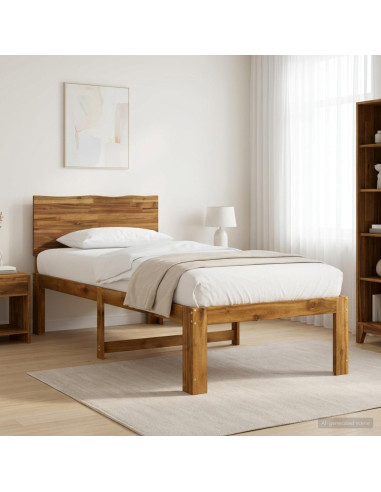 Letto Singolo con Testiera ROSTOCK Naturale 90 x 190 cm