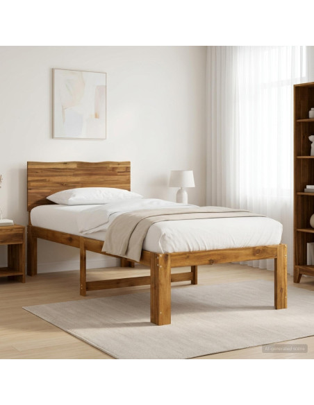 Letto Singolo con Testiera ROSTOCK Naturale 90 x 190 cm