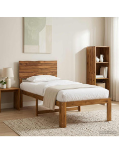 Letto Singolo con Testiera ROSTOCK Naturale 100 x 200 cm
