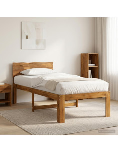 Letto Singolo con Testiera ROSTOCK Naturale 100 x 200 cm