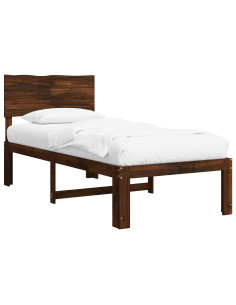 Letto Singolo con Testiera ROSTOCK Marrone Scuro 90 x 200 cm 2