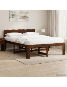 Letto matrimoniale con testiera ROSTOCK Marrone Scuro