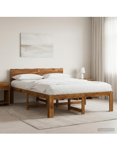 Letto matrimoniale con testiera ROSTOCK Naturale 140 x 200 cm