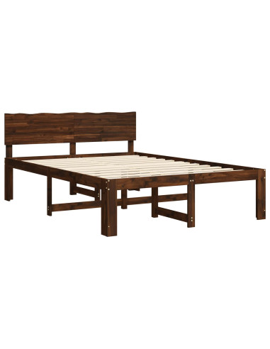 Letto matrimoniale con testiera ROSTOCK Marrone Scuro
