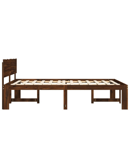 Letto matrimoniale con testiera ROSTOCK Marrone Scuro
