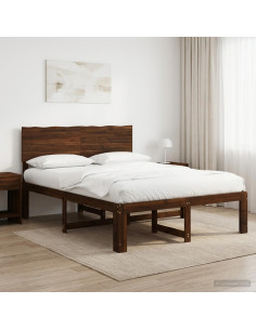 Letto matrimoniale con testiera ROSTOCK Marrone Scuro