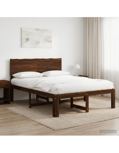 Letto matrimoniale con testiera ROSTOCK Marrone Scuro
