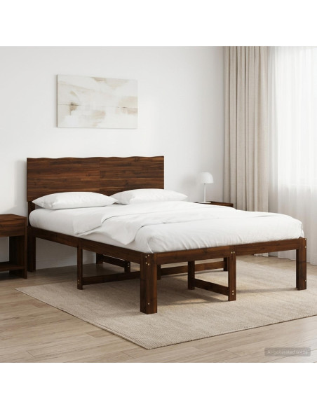 Letto matrimoniale con testiera ROSTOCK Marrone Scuro