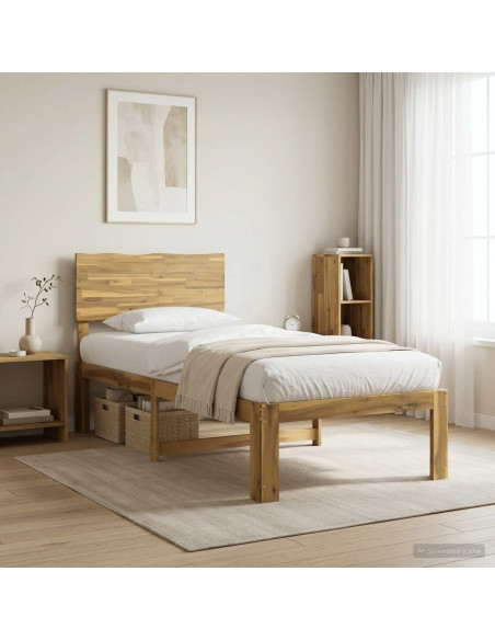 Letto Singolo con Testiera ROSTOCK Bianco 90 x 190 cm