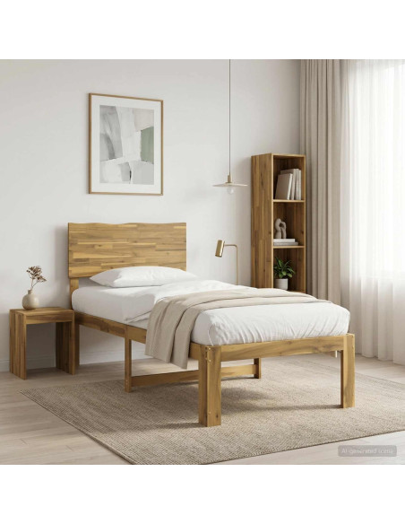 Letto Singolo con Testiera ROSTOCK Bianco 100 x 200 cm