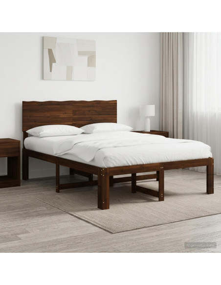 Letto matrimoniale con testiera ROSTOCK Marrone Scuro