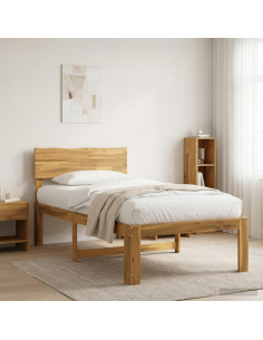 Letto Singolo con Testiera ROSTOCK Bianco 75 x 190 cm