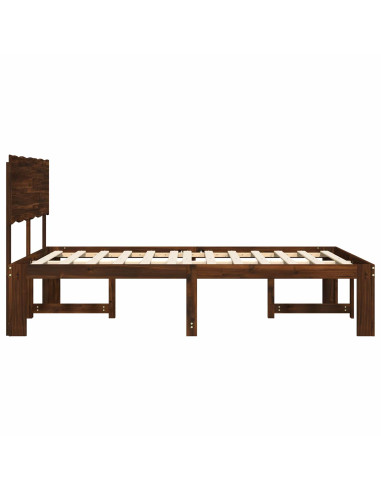 Letto matrimoniale con testiera ROSTOCK Marrone Scuro