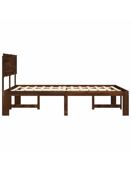 Letto matrimoniale con testiera ROSTOCK Marrone Scuro