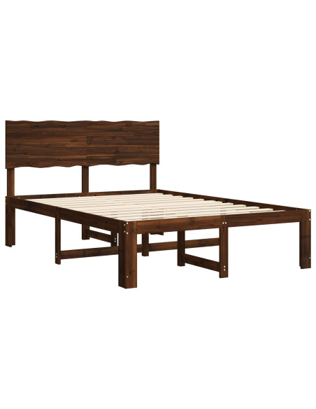 Letto matrimoniale con testiera ROSTOCK Marrone Scuro