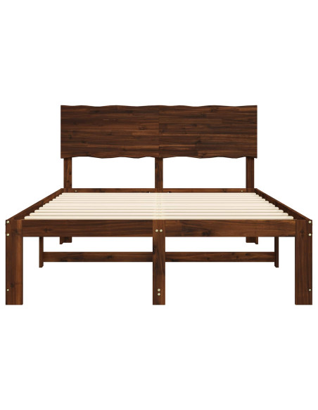 Letto matrimoniale con testiera ROSTOCK Marrone Scuro