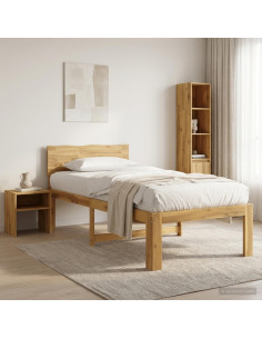 Letto Singolo con Testiera ROSTOCK Bianco 90 x 200 cm