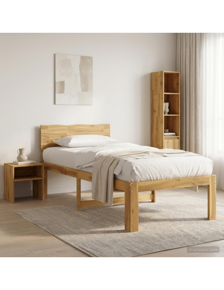 Letto Singolo con Testiera ROSTOCK Bianco 90 x 200 cm