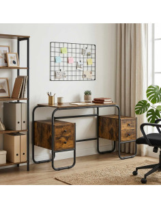 Scrivania con Spazio di Archiviazione Rovere Fumo