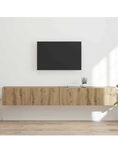 Mobile TV da parete 2 pz Rovere Artigianale