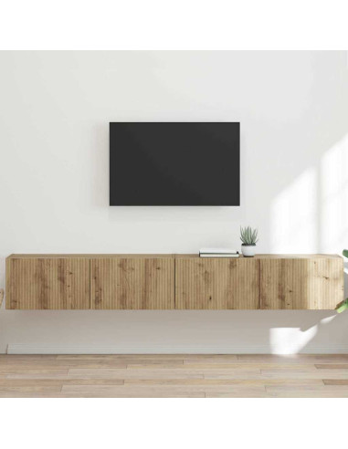 Mobile TV da parete 2 pz Rovere Artigianale