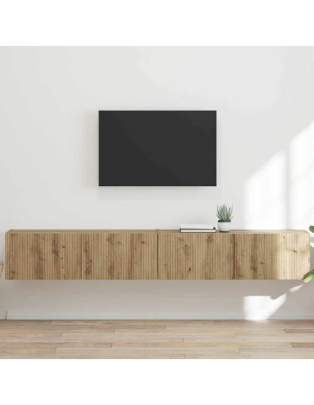 Mobile TV da parete 2 pz Rovere Artigianale