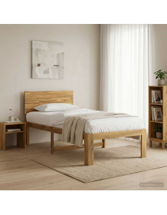 Letto Singolo con Testiera ROSTOCK Bianco 100 x 200 cm