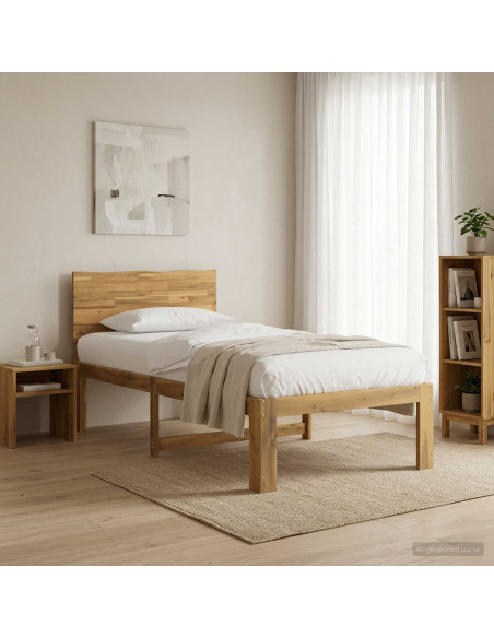 Letto Singolo con Testiera ROSTOCK Bianco 100 x 200 cm