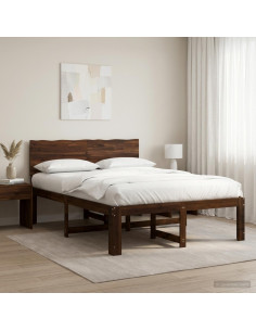Letto matrimoniale con testiera ROSTOCK Marrone Scuro