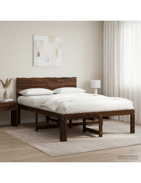Letto matrimoniale con testiera ROSTOCK Marrone Scuro