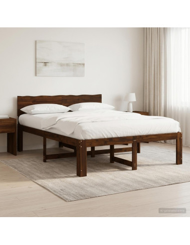 Letto matrimoniale con testiera ROSTOCK Marrone Scuro