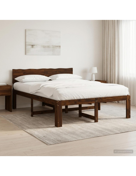 Letto matrimoniale con testiera ROSTOCK Marrone Scuro