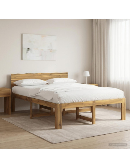 Letto matrimoniale con testiera ROSTOCK Bianco 120 x 190 cm