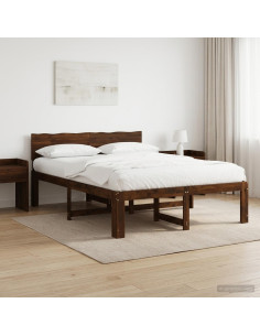 Letto matrimoniale con testiera ROSTOCK Marrone Scuro
