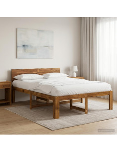 Letto matrimoniale con testiera ROSTOCK Naturale 135 x 190 cm