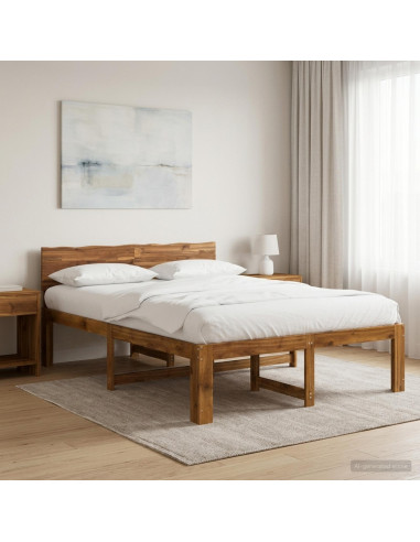 Letto matrimoniale con testiera ROSTOCK Naturale 135 x 190 cm