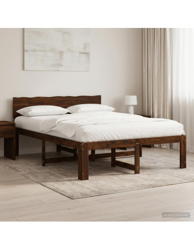 Letto matrimoniale con testiera ROSTOCK Marrone Scuro