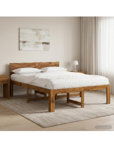 Letto matrimoniale con testiera ROSTOCK Naturale 140 x 190 cm