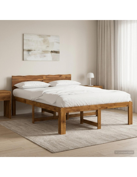 Letto matrimoniale con testiera ROSTOCK Naturale 140 x 190 cm