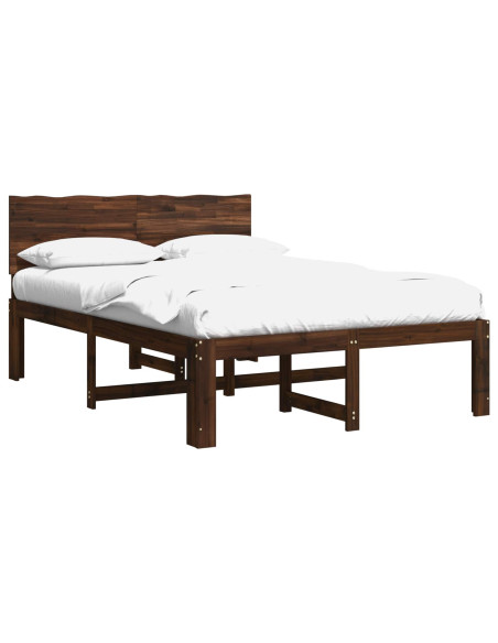 Letto matrimoniale con testiera ROSTOCK Marrone Scuro