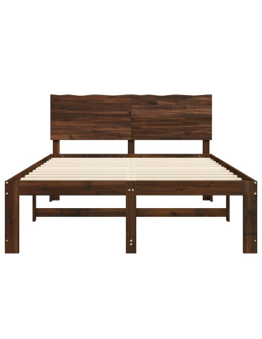 Letto matrimoniale con testiera ROSTOCK Marrone Scuro