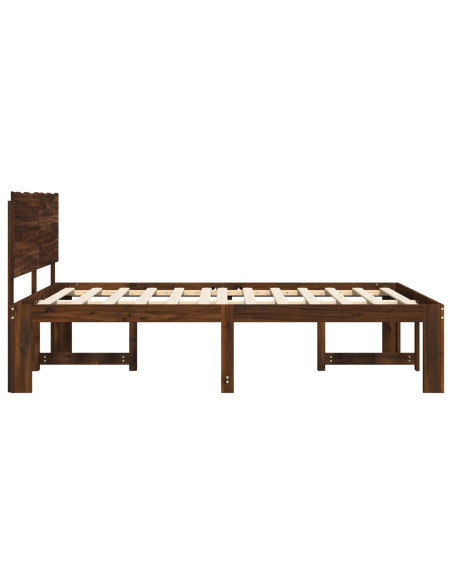 Letto matrimoniale con testiera ROSTOCK Marrone Scuro